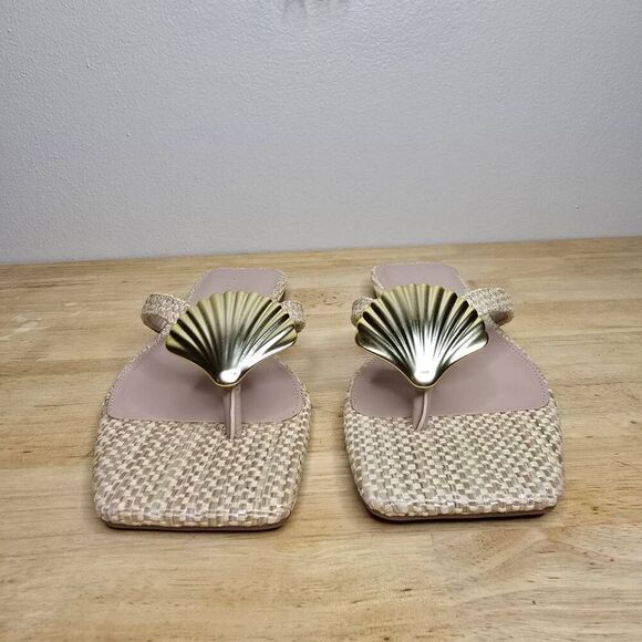 Katy Perry The Camie Shell Sandal Natural Woven Size 8 - Picture 6 of 13